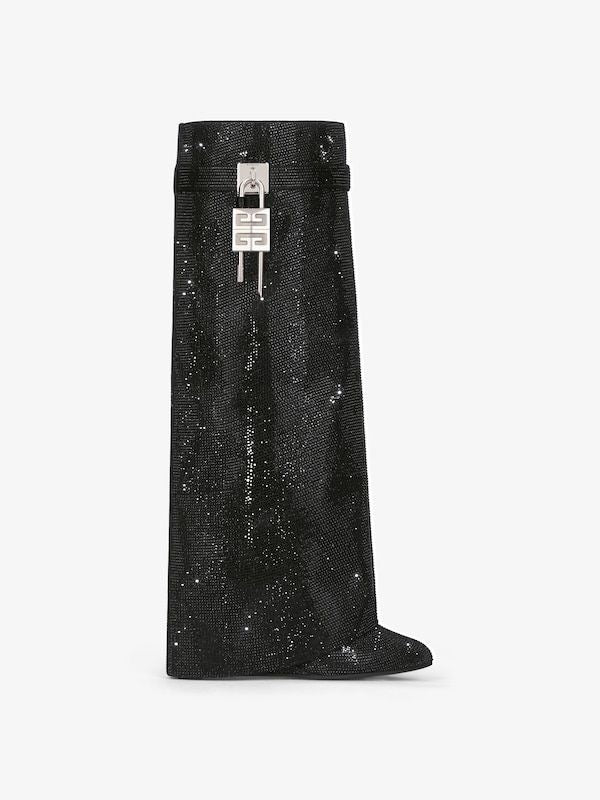 Shark Lock boots with strass