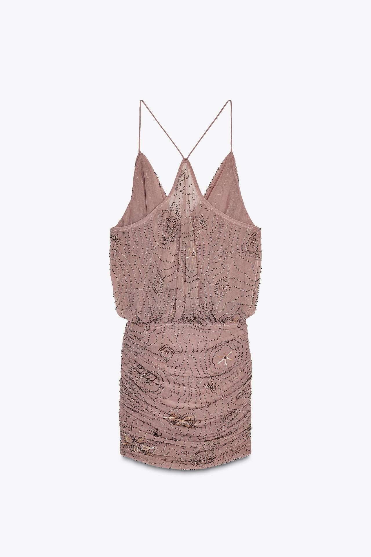 Beaded & Sequined Mini Dress