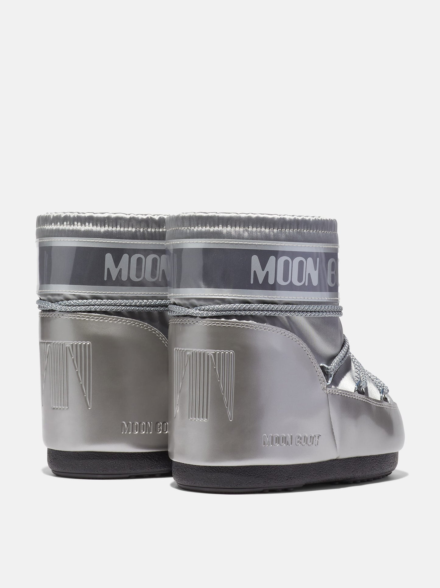 SILVER SATIN MOON BOOTS