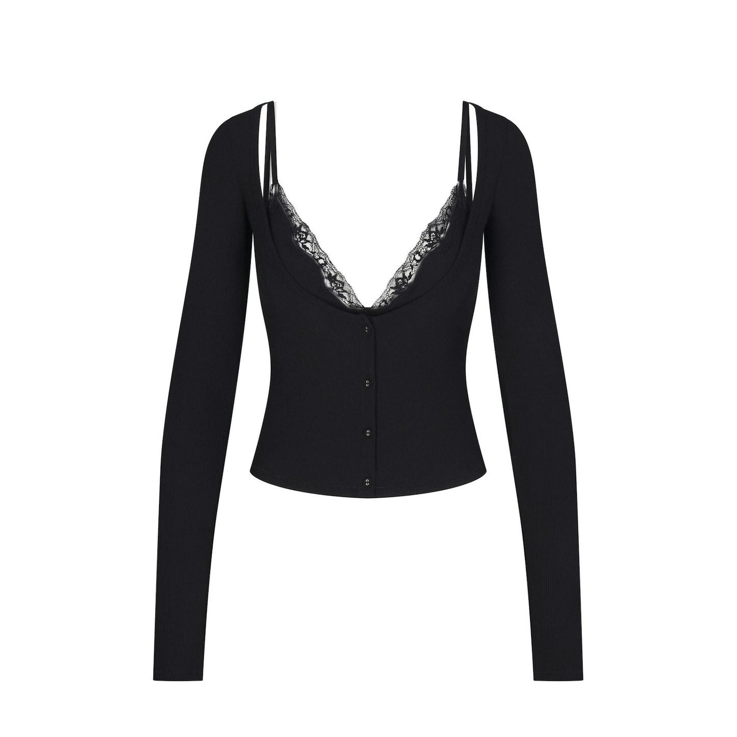 Skims Long Sleeve Top With Bralette