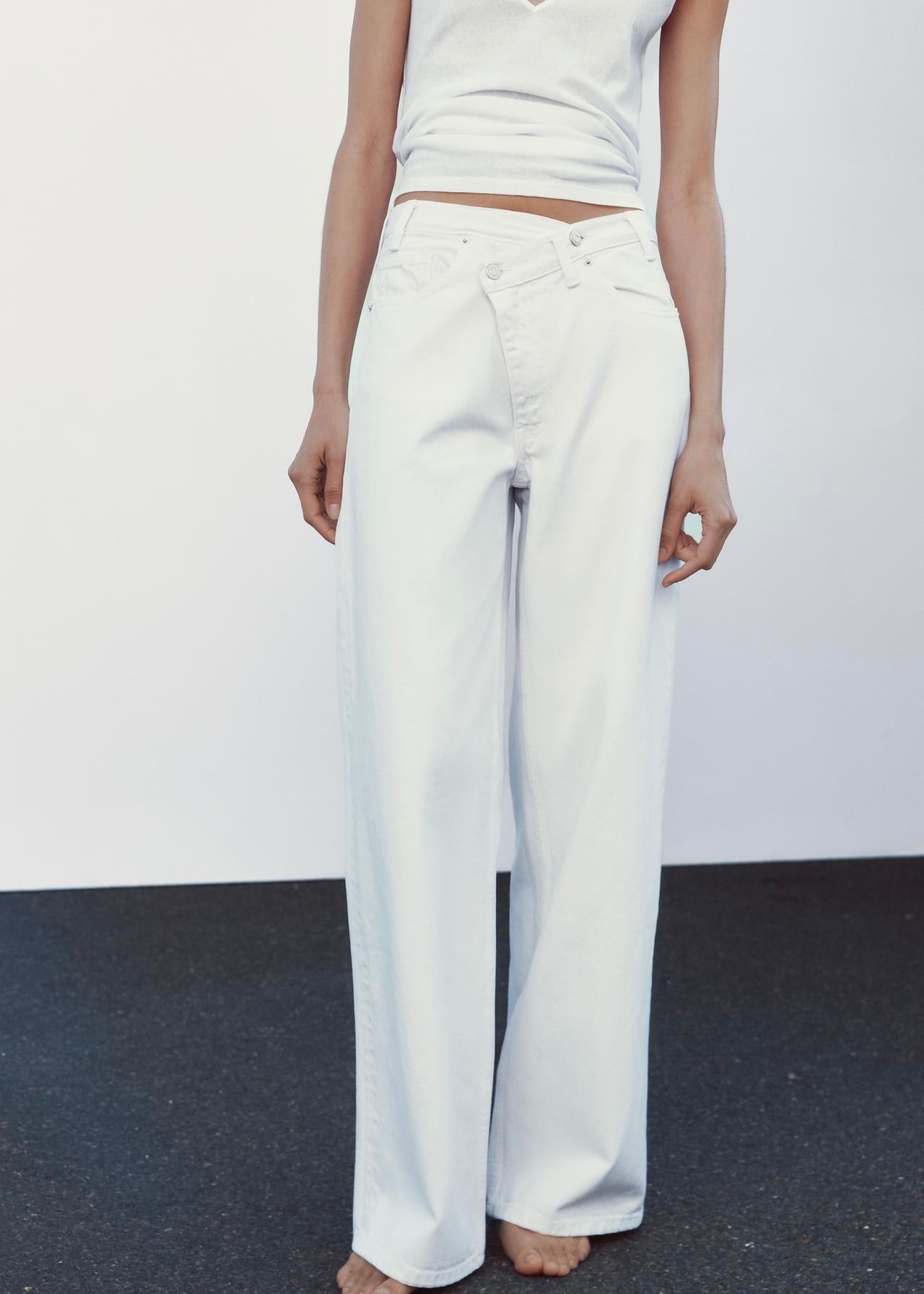 High Waist Cross Over Waist Jeans