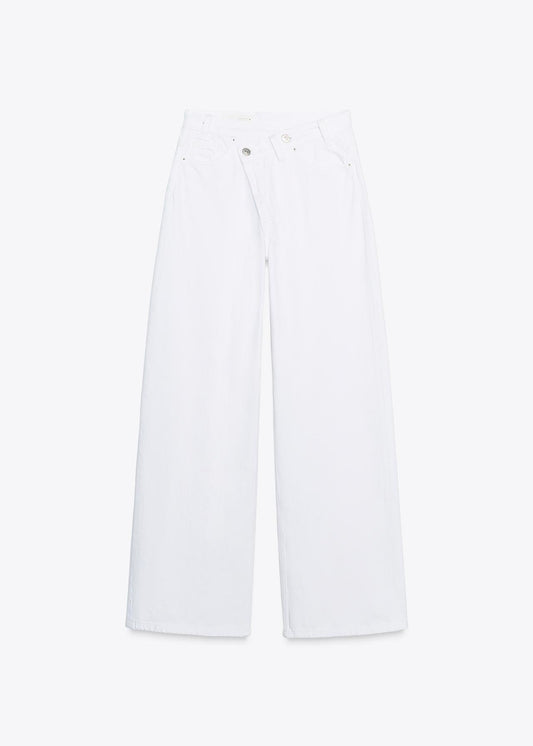 High Waist Cross Over Waist Jeans