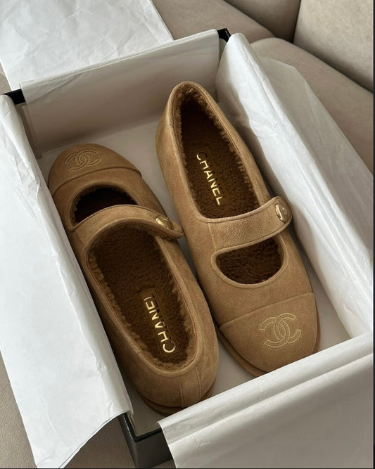 Chanel Suede Shearling Fur