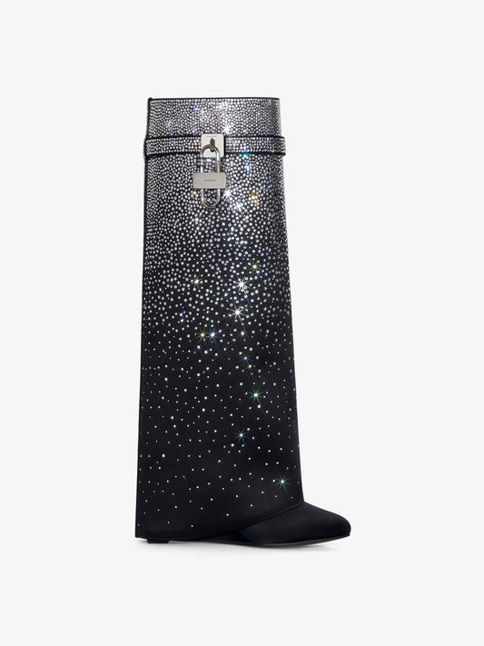 Shark Lock boots with strass