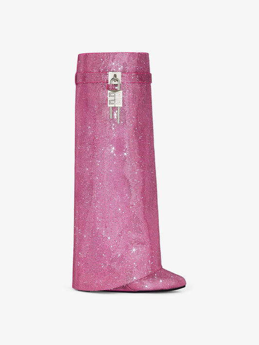 Shark Lock boots with strass