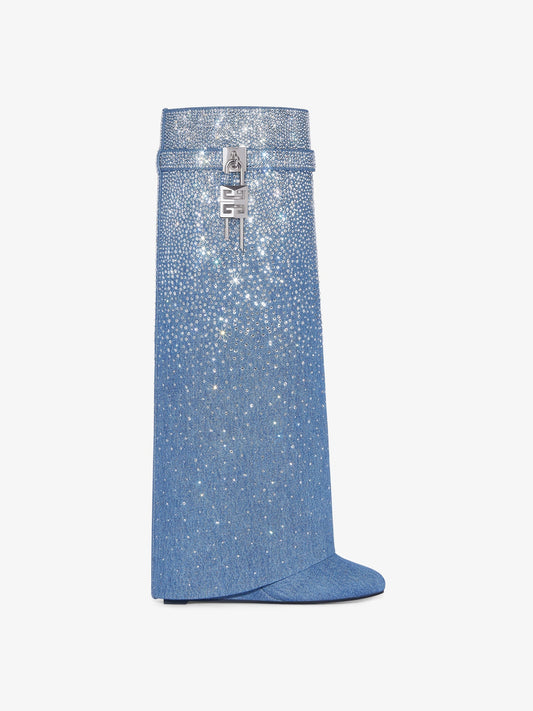 Shark Lock boots with strass