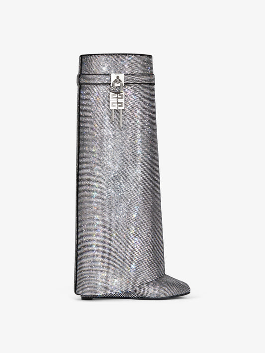 Shark Lock boots with strass
