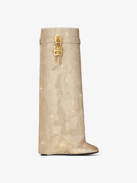 Shark Lock boots with strass