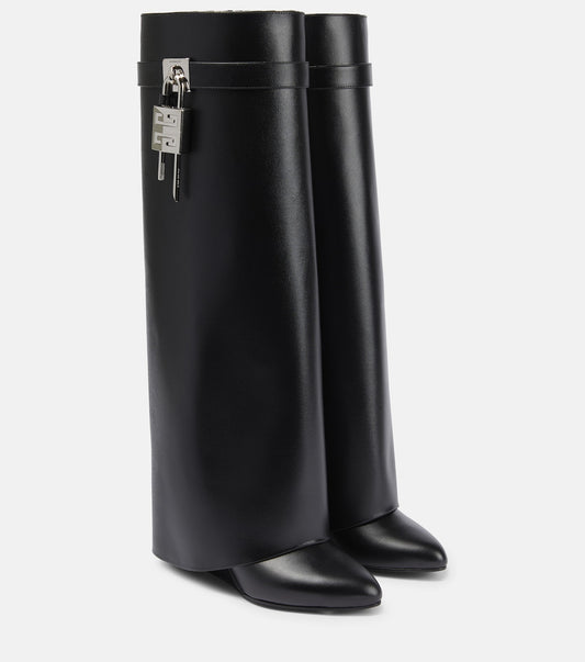 Shark Lock Leather Boots