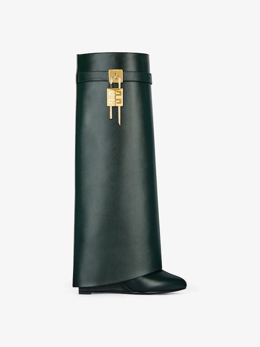 Shark Lock Leather Boots