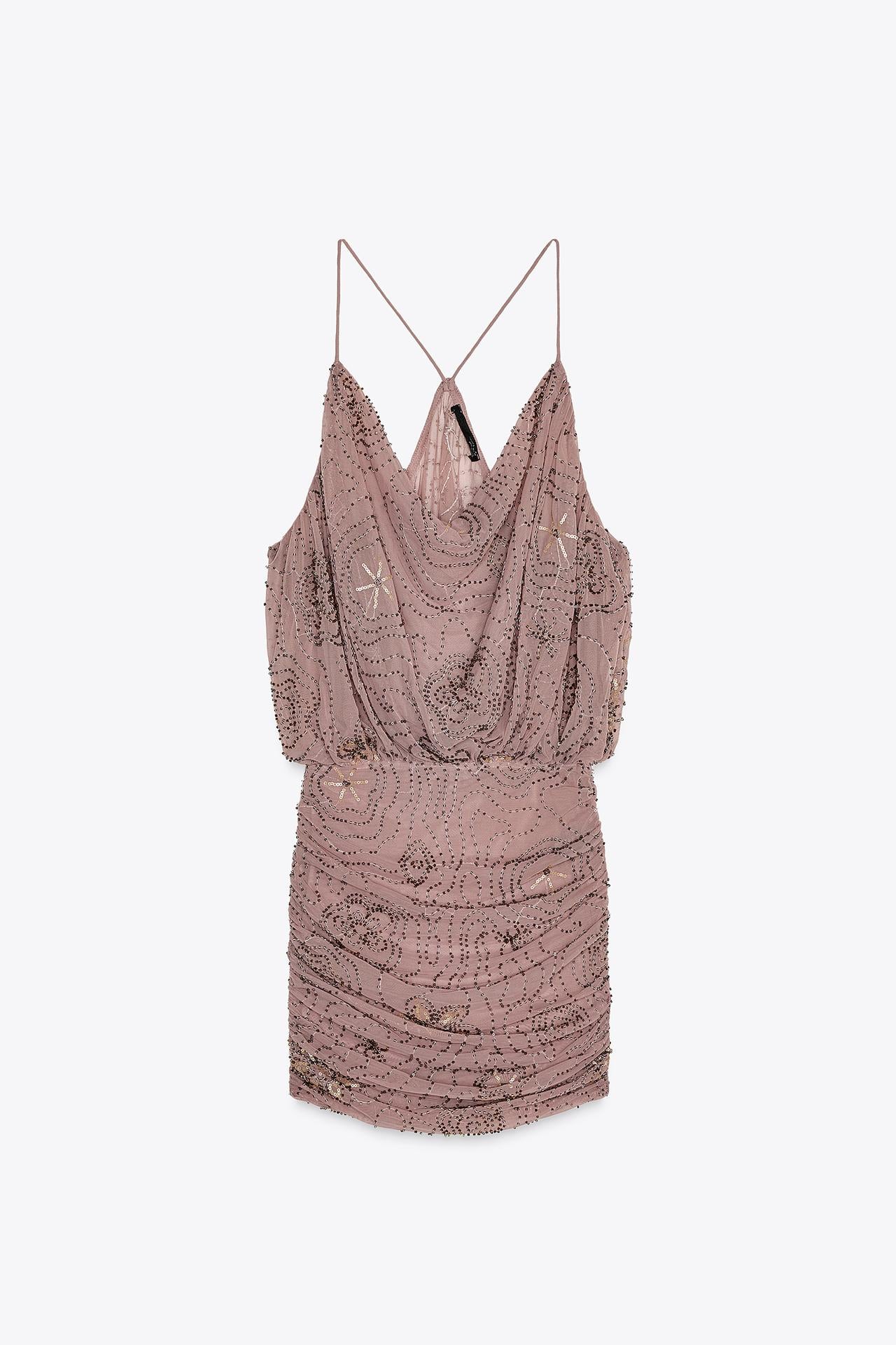 Beaded & Sequined Mini Dress