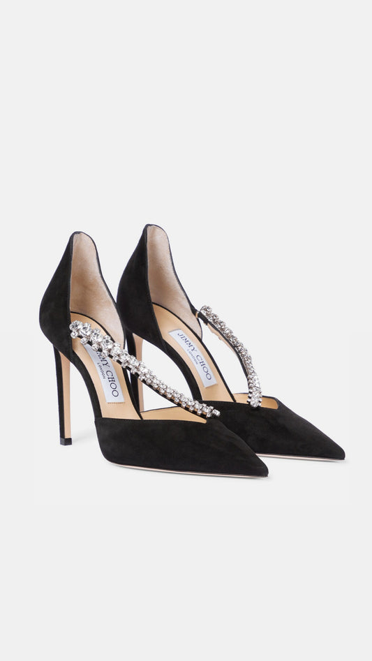 Jimmy Choo Bee embellished suede pumps