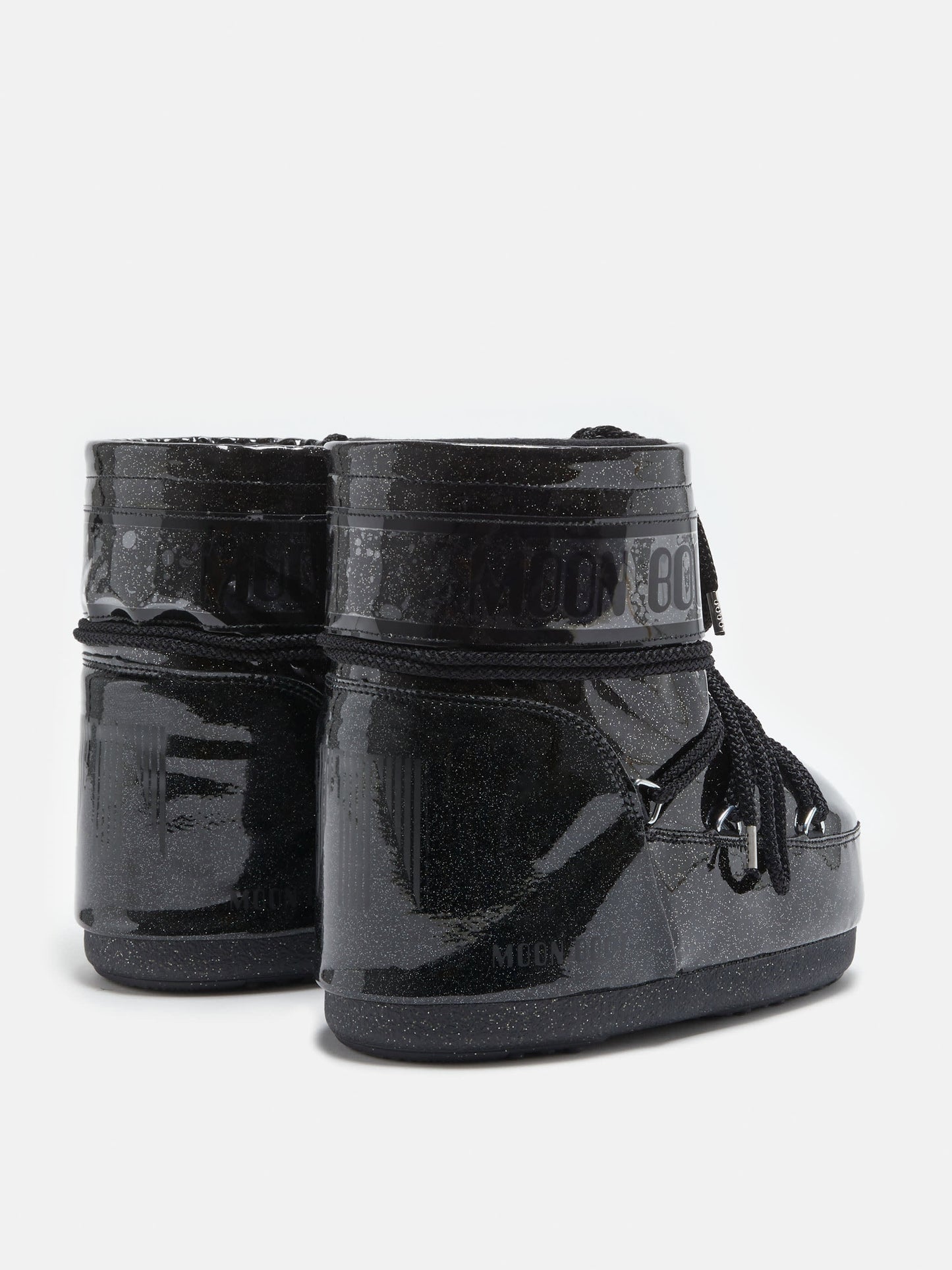 BLACK GLITTER MOON BOOTS