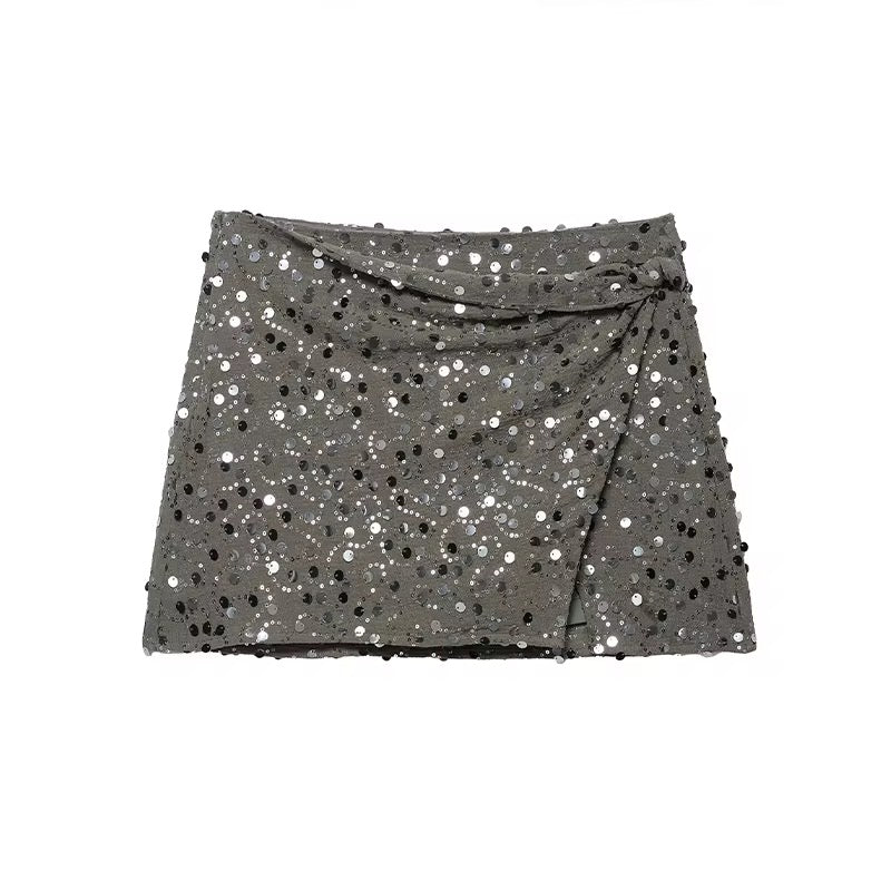 Knotted Sequined Skirt