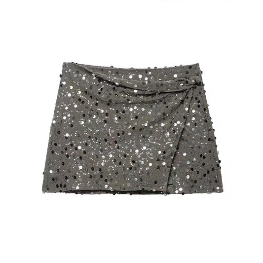 Knotted Sequined Skirt