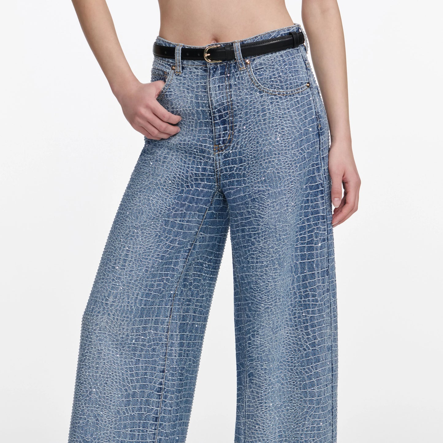 Croc Effect Jeans