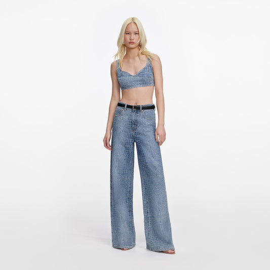 Croc Effect Jeans